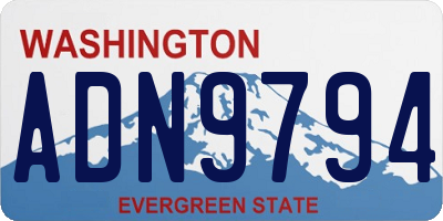 WA license plate ADN9794