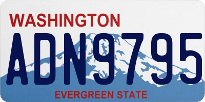 WA license plate ADN9795