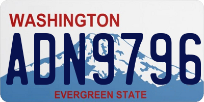 WA license plate ADN9796