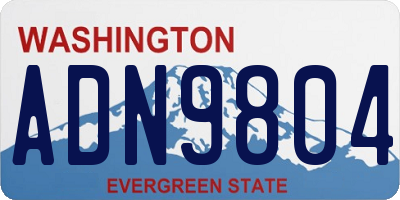 WA license plate ADN9804