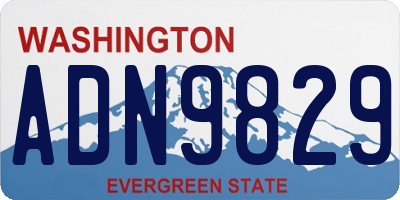 WA license plate ADN9829