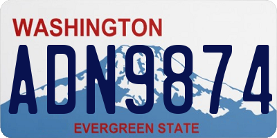 WA license plate ADN9874