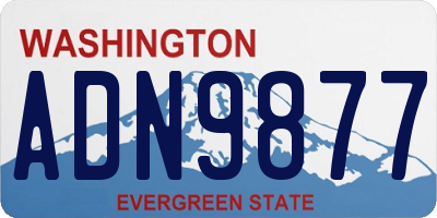 WA license plate ADN9877