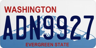 WA license plate ADN9927