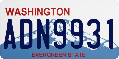 WA license plate ADN9931