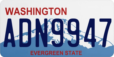 WA license plate ADN9947