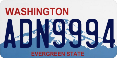 WA license plate ADN9994