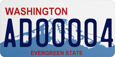 WA license plate ADO0004