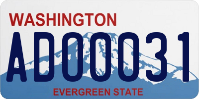 WA license plate ADO0031