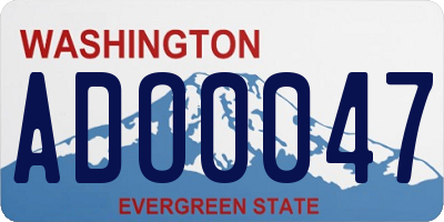 WA license plate ADO0047