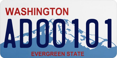 WA license plate ADO0101