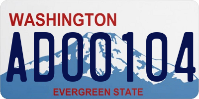 WA license plate ADO0104