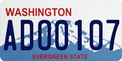 WA license plate ADO0107