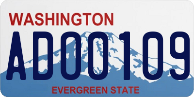 WA license plate ADO0109