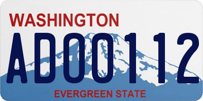 WA license plate ADO0112