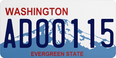 WA license plate ADO0115