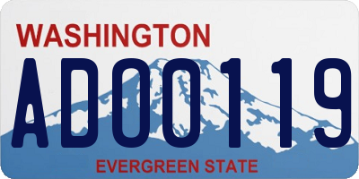 WA license plate ADO0119