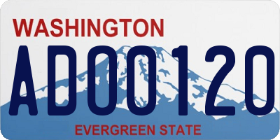 WA license plate ADO0120