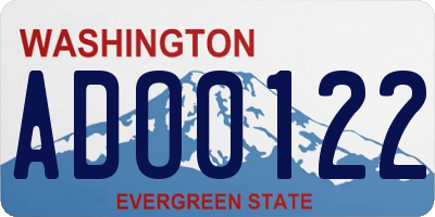 WA license plate ADO0122