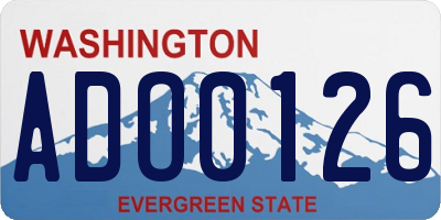 WA license plate ADO0126