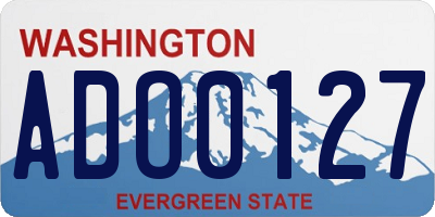 WA license plate ADO0127