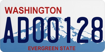 WA license plate ADO0128