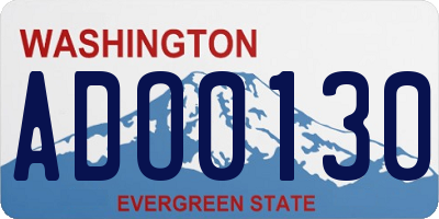 WA license plate ADO0130