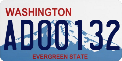 WA license plate ADO0132