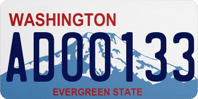 WA license plate ADO0133