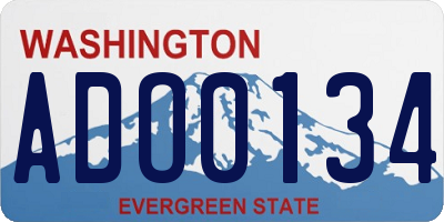 WA license plate ADO0134