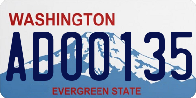 WA license plate ADO0135