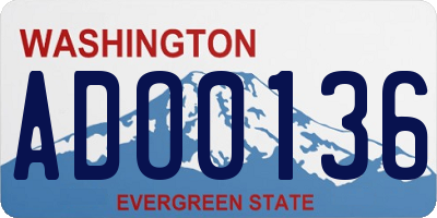 WA license plate ADO0136