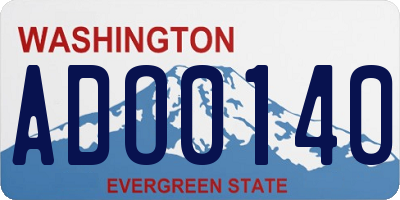 WA license plate ADO0140