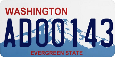 WA license plate ADO0143