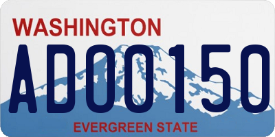 WA license plate ADO0150
