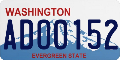 WA license plate ADO0152