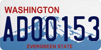 WA license plate ADO0153
