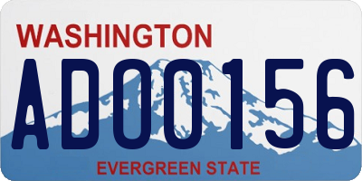 WA license plate ADO0156