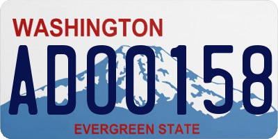 WA license plate ADO0158