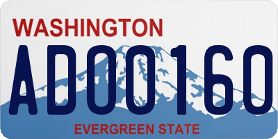WA license plate ADO0160