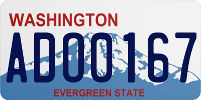 WA license plate ADO0167