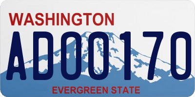 WA license plate ADO0170