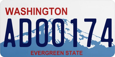 WA license plate ADO0174