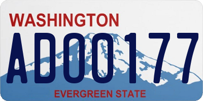 WA license plate ADO0177