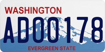 WA license plate ADO0178
