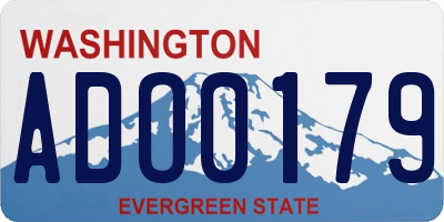 WA license plate ADO0179