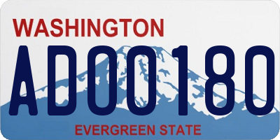 WA license plate ADO0180