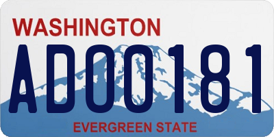 WA license plate ADO0181