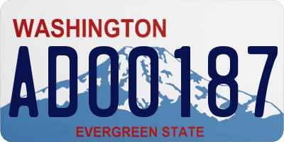 WA license plate ADO0187