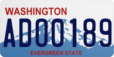 WA license plate ADO0189